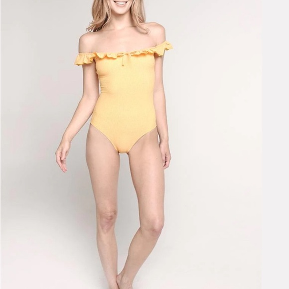 SOLID & STRIPED Amelia Yellow Swimsuit - Picture 2 of 8